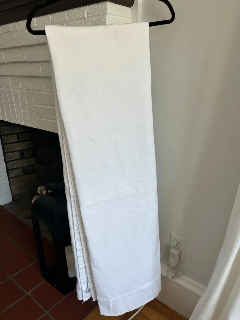West Elm White Cotton Curtains 58 X 96 (set of 3)